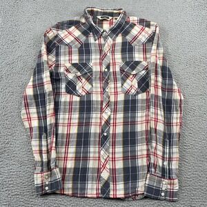 Salt Valley Western Shirt Mens Large Multicolor Plaid Snap Front Long Sl Cowboy